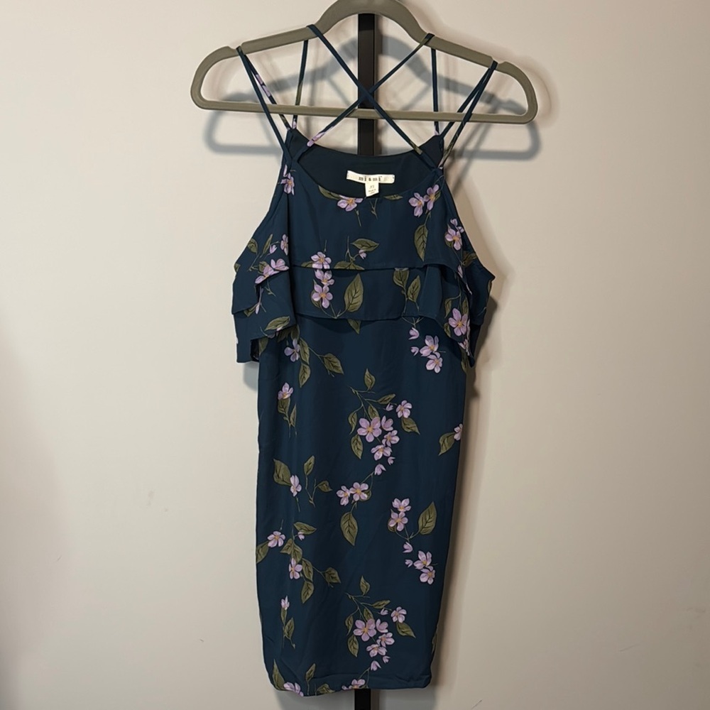 Francesca’s Boutique Miami Floral Cold Shoulder Dress XS New NWT